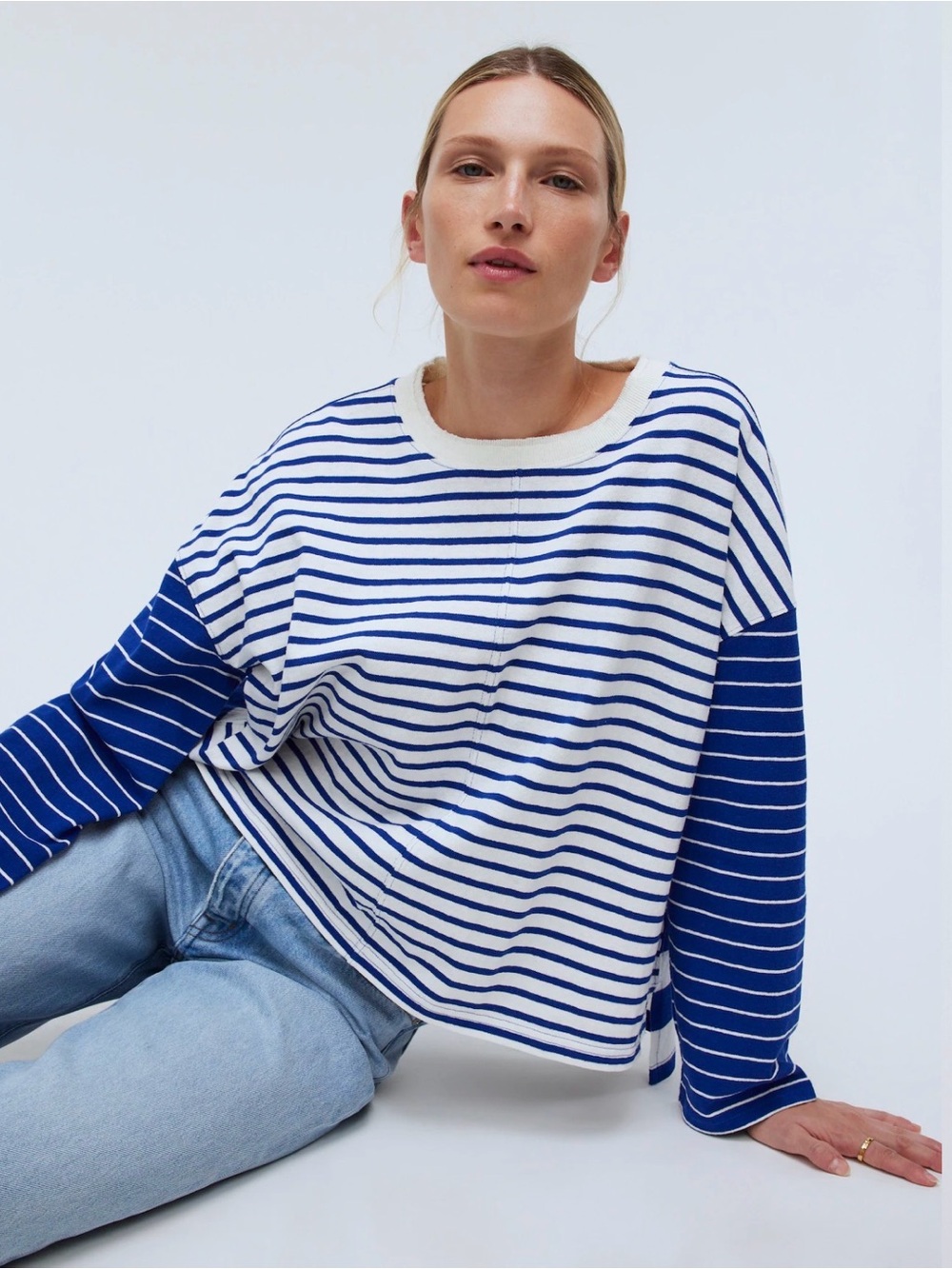 MADEWELL Easy Long-Sleeve Rugby Tee in
Contrasting Stripe Size M